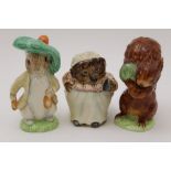 Two Beswick Beatrix Potter ceramic figures, includes Squirrel Nutkin & Mrs Tiggy winkle, together