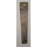 A Stuart Devlin silver bookmark, remains of gilding to the stylised sunburst cap, London 1983, 9.5cm