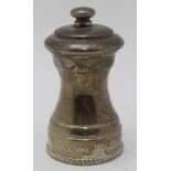 A. Marston & Co. A late 20th century silver pepper grinder with gadrooned base rim, Birmingham 1985,