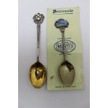 A silver & enamel souvenir spoon 'S.S. Arcadian', together with another souvenir spoon commemorating