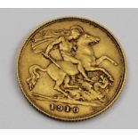 An Edward VII gold half sovereign coin 1910