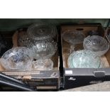 Two boxes of domestic pressed glassware various