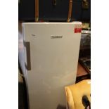 A white finished slender freestanding Blomberg Larder refrigerator