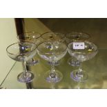 Six vintage collectible Babycham glasses