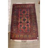 A small geometric patterned floor rug