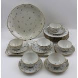 A Langenthal Suisse porcelain part tea set, comprising six cups, saucers and tea plates,