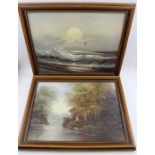 Two 20th century oil paintings on canvas