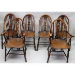 A set of six good quality reproduction country kitchen dining chairs