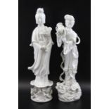 Two Chinese Blanc de Chine porcelain figures