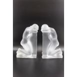 A pair of Lalique Reverie bookends