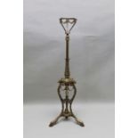 A well cast telescopic brass lampstand