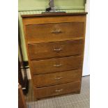 Chest of five drawers with lift up vanity top