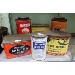 A selection of period advertising tins