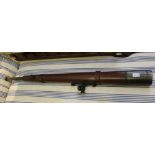 Dolond of London, Outlook model 9402, large leather covered brass draw telescope, 126cm long when f