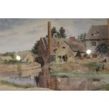 A Wilfred Hawthorn water colour 'Lower Slaughter'