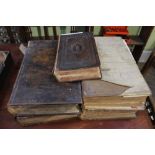 Five leather bound 19th century Bibles include: Reverend John Brown, Reverend Joseph Knight, The soc