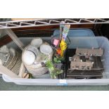 A box of various useful domestic items, many for the kitchen