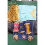 Royal Ancient Order of Buffalos to include sash and 3 medals