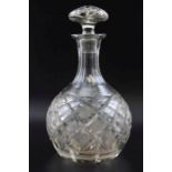 An early to mid 20th century cut glass musical decanter