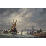 Gudrum Sibbons (Barbara) A typical Dutch inspired shipping scene 29x39cm oil on board signed in gilt