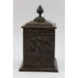 Dryad Leicester, A bronze table lidded casket,