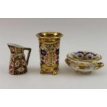 A Royal Crown Derby miniature cylindrical vase in the Imari pattern, 6.5cm high