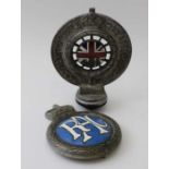 An early to mid-20th century 'Royal Automobile Club Associate' car badge, enamel Union Jack to centr