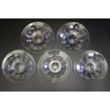 A collection of five 19th century ice plates facet cut