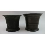 Two 17th century bronze mortars