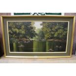 N. Bradley-Carter, Riverscape, oil on canvas, signed, in period frame