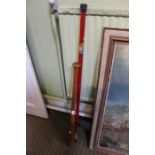 A metal pogo-stick, and an American Baseball bat