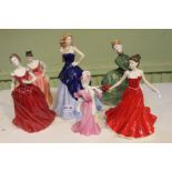 A selection of ceramic figures, to include Coalport & Royal Doulton