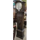 An early 20th century oak cased grandmother clock