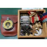 An 'Africa Star' medal with 8th army bar, and other medals,