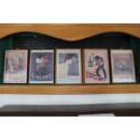 A collection of six framed colour prints, alcoholic drinks adverts
