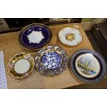 Five decorative porcelain plates both English and Continental