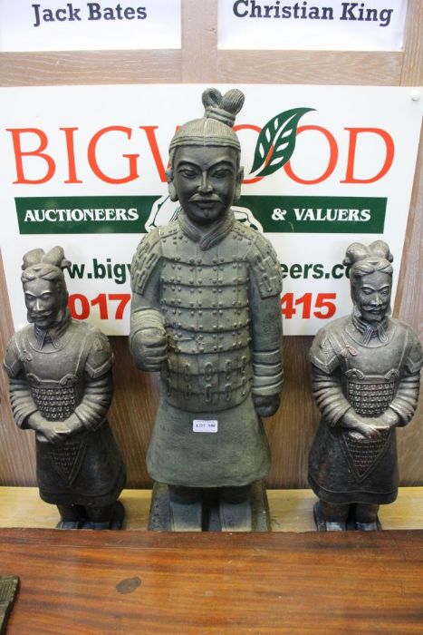 Three reproduction Terracotta Army figures