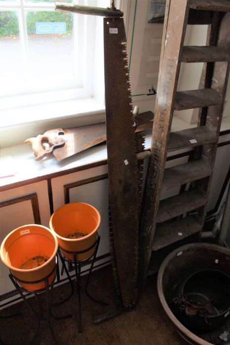 A selection of one-man and two-man vintage saws