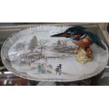 A Beswick Kingfisher, and a Japanese porcelain tray