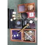 A box Containing costume jewellery and associated items
