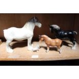 A Beswick horse & others
