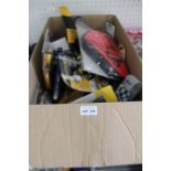 A box containing a selection of domestic tools & accessories