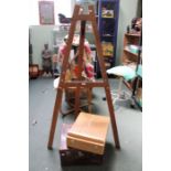 An easel together with a box & bag