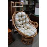 Cane swivel chair & corner unit