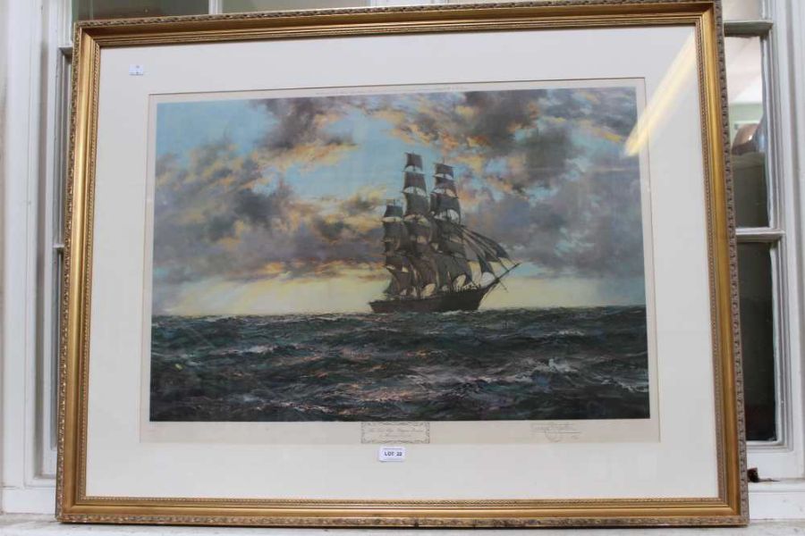 A signed limited edition Montague Dawson print