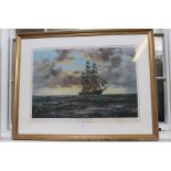 A signed limited edition Montague Dawson print