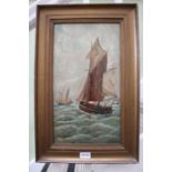 A M Sharp an early 20th century oil on canvas ship