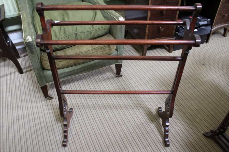 An early 20th century five bar towel rail