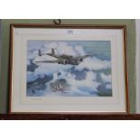 Eric Bodger a water colour study depicting an RAF
