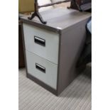 Metal two drawer filing cabinet, with keys